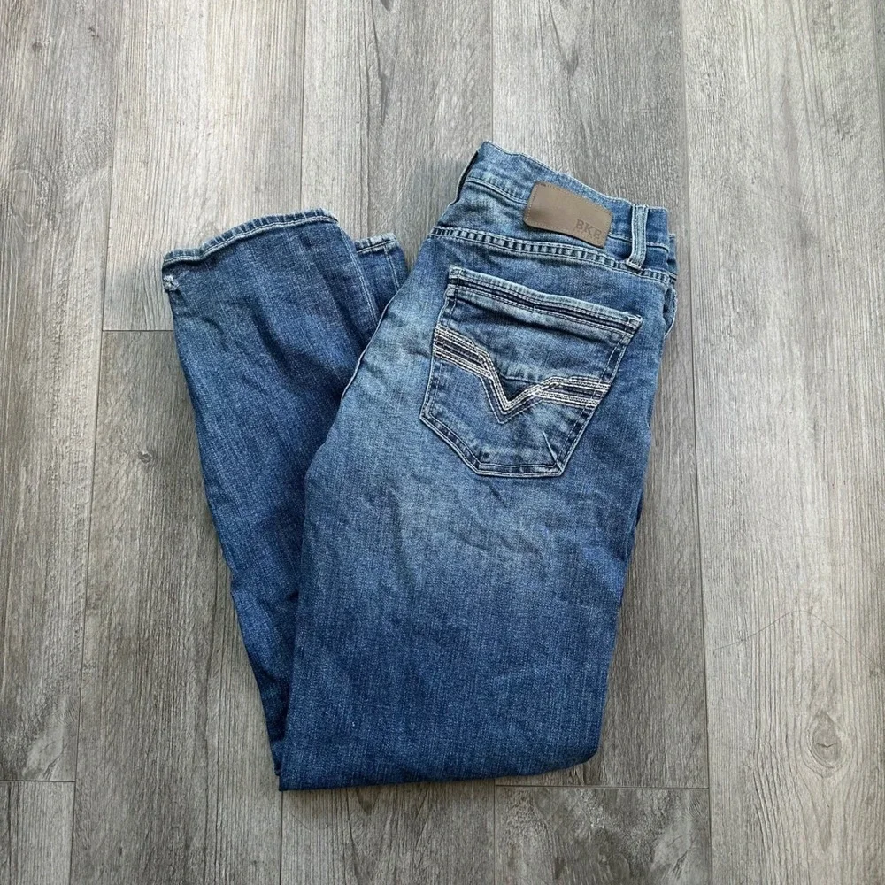 BKE Buckle Jeans Mens Medium Wash Bootcut Denim Distressed